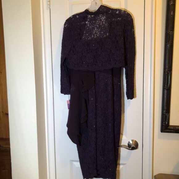 Ideas by Barbara Mother of the Bride Evening Dress Plump/Purple 5252--16 Size M - Picture 7 of 10